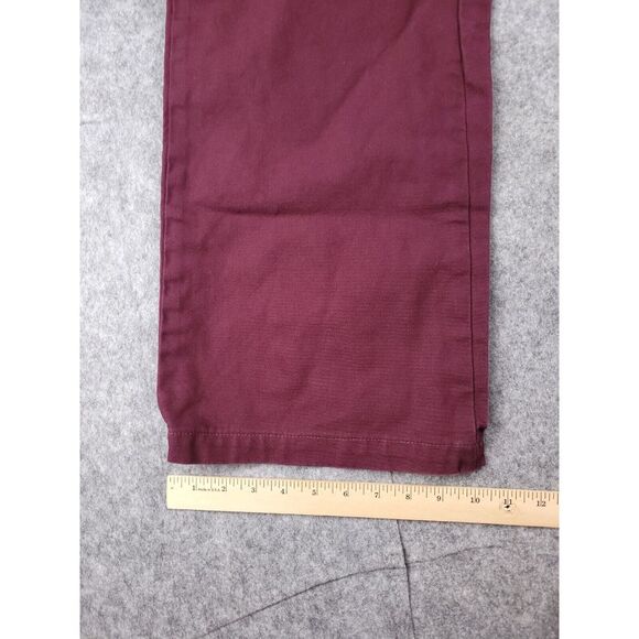 Lykke Wullf Muir Workwear Jean Pants Size XS (24x24) Wide Leg Cotton Maroon - Picture 8 of 8